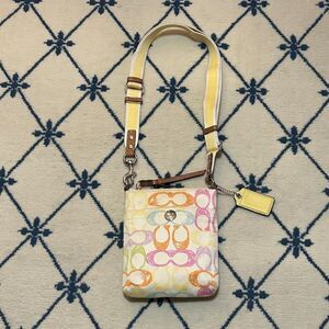 Vintage Coach Y2K Scribble Swing Pack Shoulder Crossbody Bag - Pastel Multi